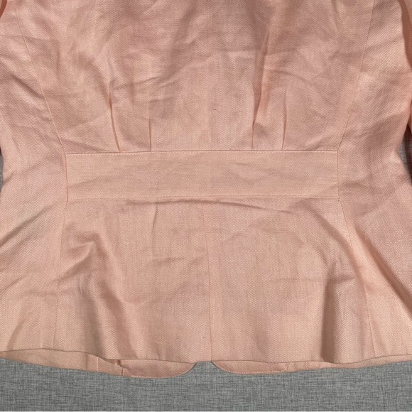 Ralph Lauren Linen Blazer Jacket Womens 2P Pink Notch Lapel Pockets Button Front - Picture 6 of 8